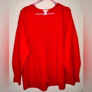 Red fuzzy sweater